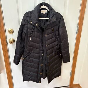 Michael Kors Black Quilted Long Puffer Coat